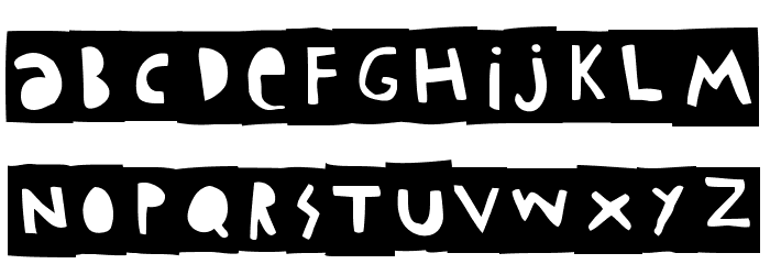 Woodcutter Negative Font LOWERCASE