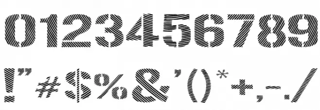 Woodcutter Optical Army Font OTHER CHARS