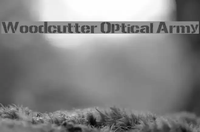 Woodcutter Optical Army Font examples