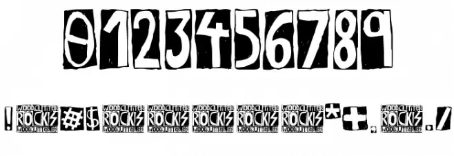 Woodcutter Rocks Font OTHER CHARS