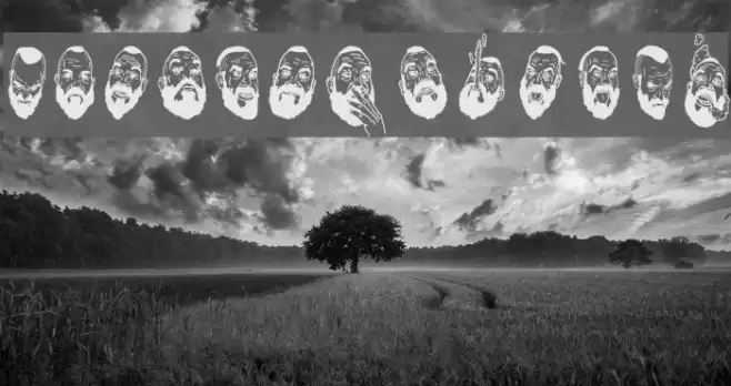 Woodcutter Self-portraits Font examples