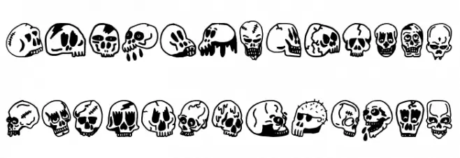 Woodcutter Skulls फ़ॉन्ट अपरकेस