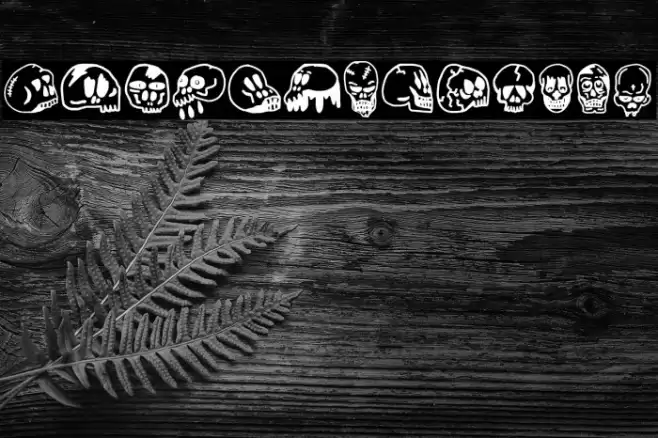 Woodcutter Skulls Font examples