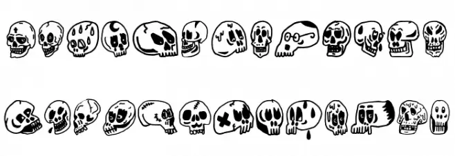 Woodcutter Skulls Schriftart Kleinbuchstaben
