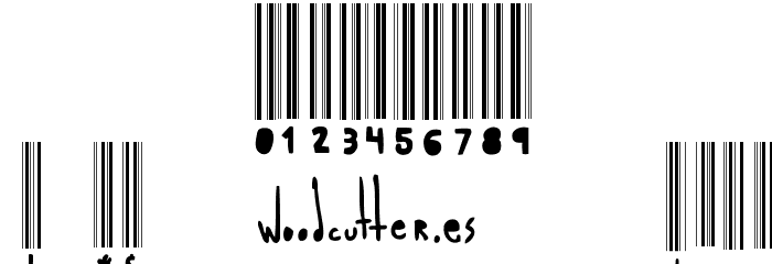 Woodcutter barcode Font OTHER CHARS