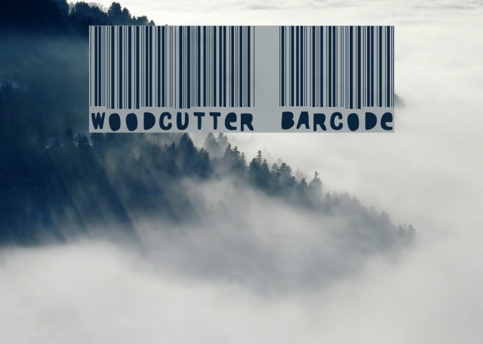Woodcutter barcode Font examples