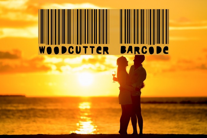 Woodcutter barcode Font examples