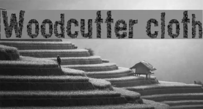Woodcutter cloth Font examples