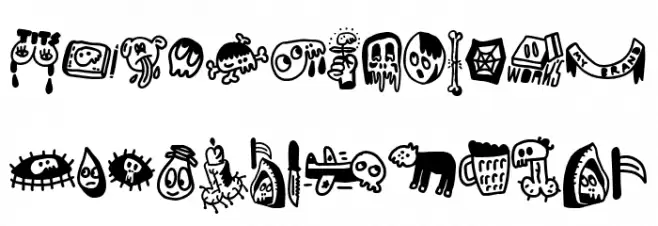 Woodcutter's DrawnX Schriftart Kleinbuchstaben