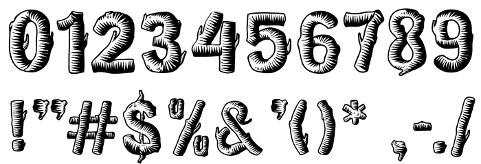 Wooden Log Font OTHER CHARS