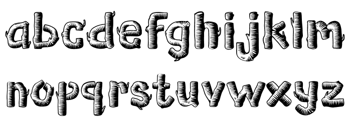 Wooden Log Font LOWERCASE