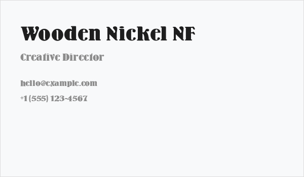 Wooden Nickel NF Business Card