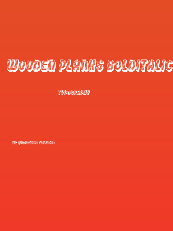 Wooden Planks BoldItalic Poster