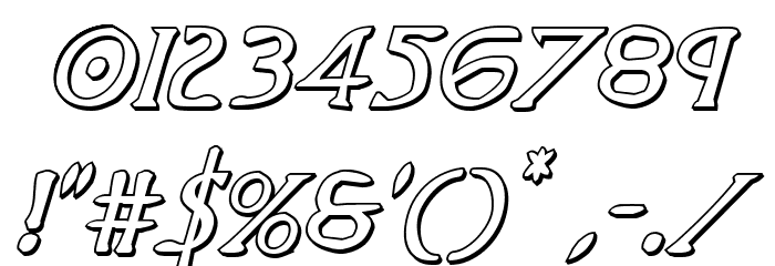 Woodgod 3D Italic Font OTHER CHARS