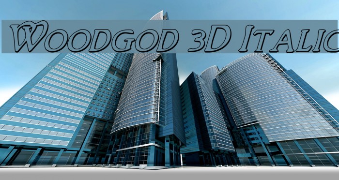 Woodgod 3D Italic Font examples