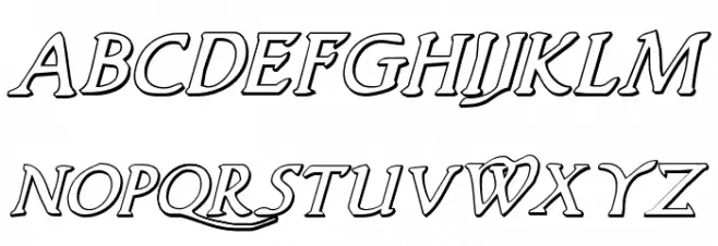 Woodgod 3D Italic Fuentes MINÚSCULAS