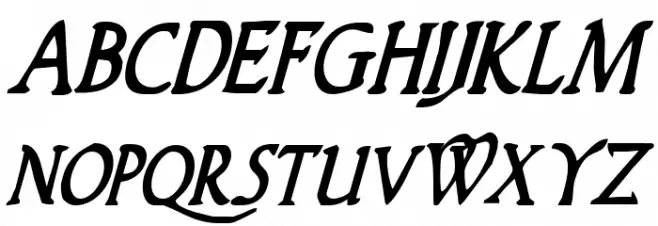 Woodgod Bold Condensed Italic Schriftart Groß