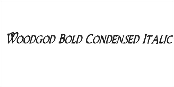 Woodgod Bold Condensed Italic Logo