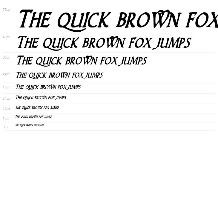 Woodgod Bold Condensed Italic Waterfall