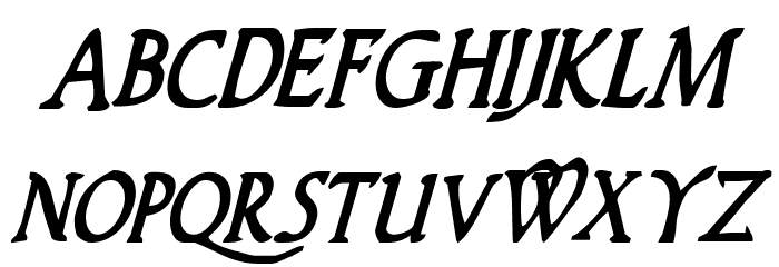 Woodgod Bold Condensed Italic Font LOWERCASE