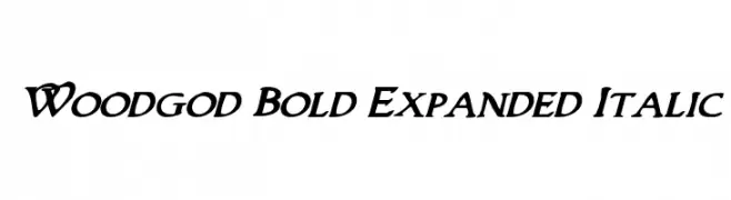 Woodgod Bold Expanded Italic  Frei Schriftart Herunterladen