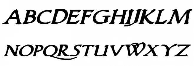 Woodgod Bold Expanded Italic Fonte MAIÚSCULAS