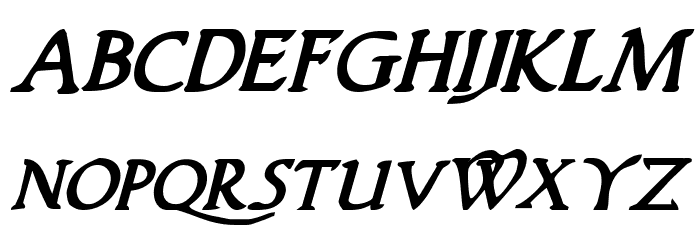 Woodgod Bold Italic Font LOWERCASE
