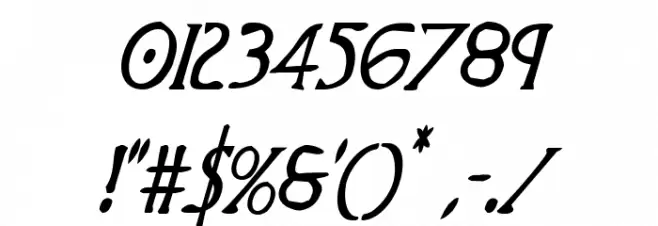 Woodgod Condensed Italic Font OTHER CHARS