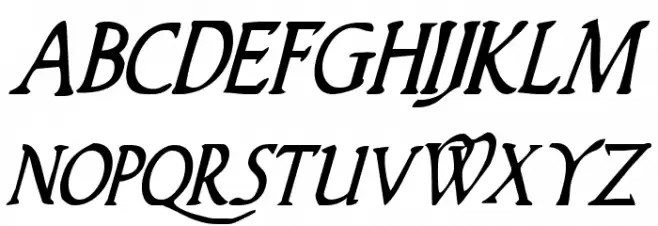 Woodgod Condensed Italic Fonte MAIÚSCULAS