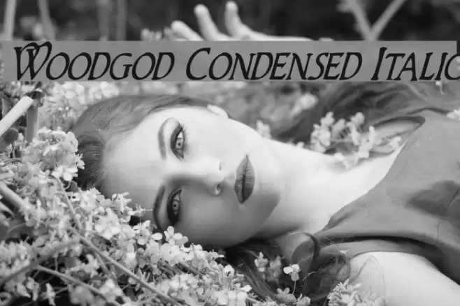 Woodgod Condensed Italic Font examples
