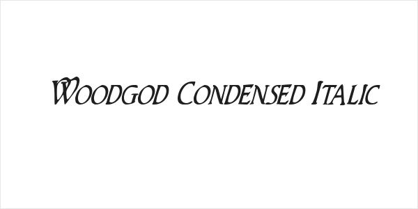 Woodgod Condensed Italic Logo