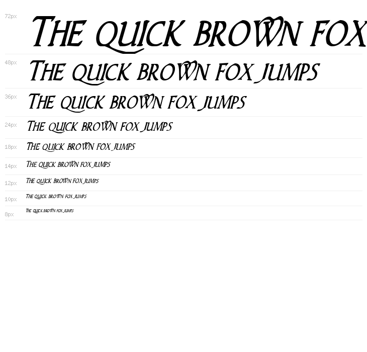 Woodgod Condensed Italic Waterfall