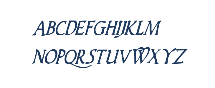 Woodgod Condensed Italic Lowercase