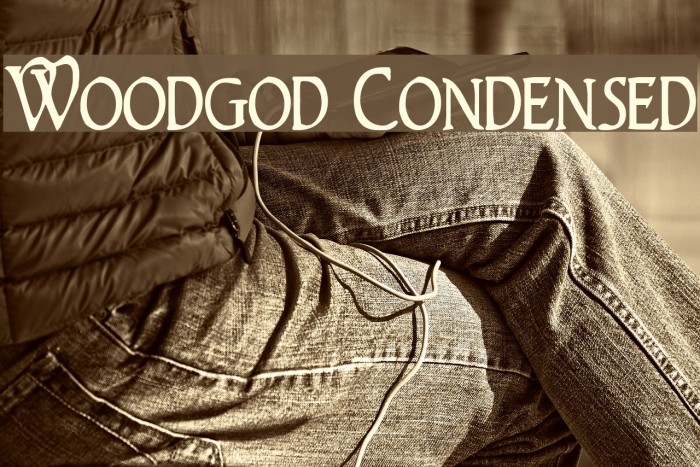 Woodgod Condensed Font examples
