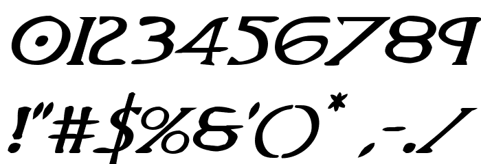 Woodgod Expanded Italic Font OTHER CHARS