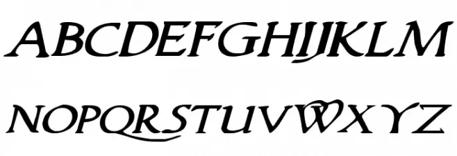 Woodgod Expanded Italic 字体 大写