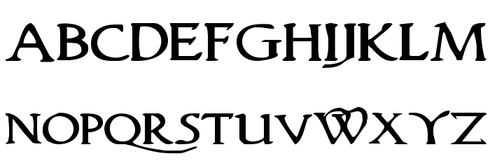 Woodgod Expanded Font LOWERCASE