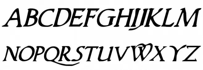 Woodgod Italic 字体 大写