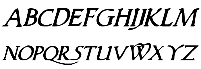Woodgod Italic Font LOWERCASE