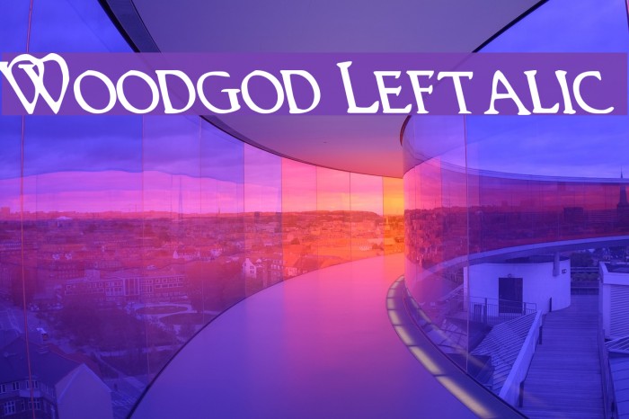 Woodgod Leftalic Font examples