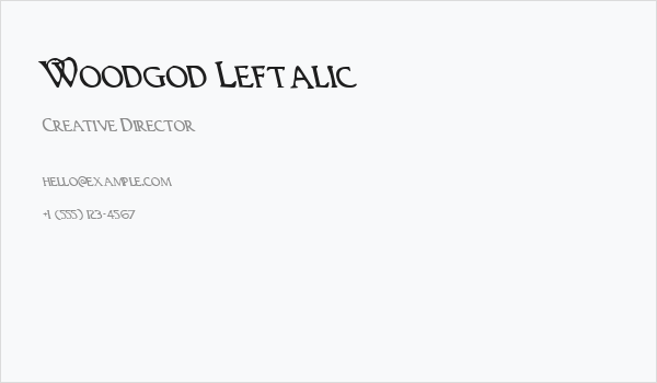 Woodgod Leftalic Business Card