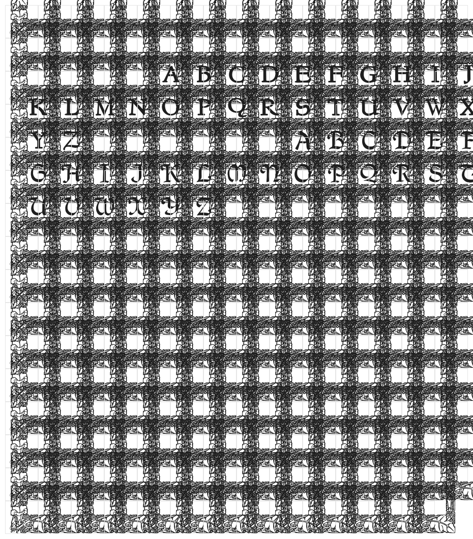 Woodland_Initials Character Map