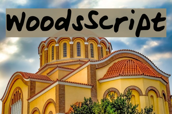 WoodsScript Шрифта examples