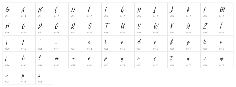 Woodstark Free Regular Character Map