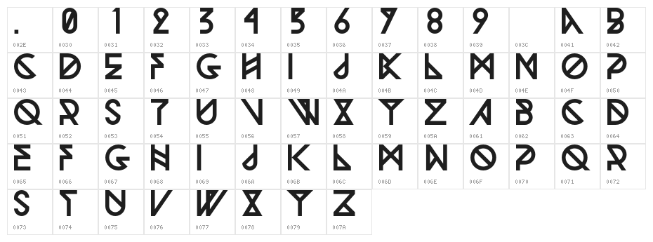 Woodwarrior-Regular Character Map