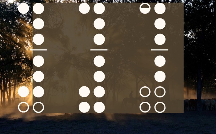 Woodwind Tablature Rec1.1 Font examples