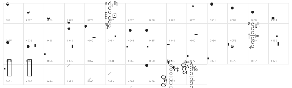 Woodwind Tablature  SaxGraphic Character Map