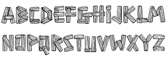 WoodyWood Schriftart Groß