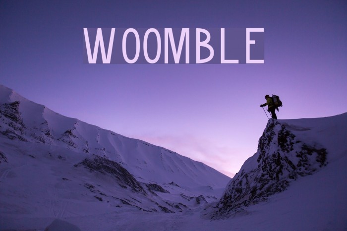 Woomble Font examples