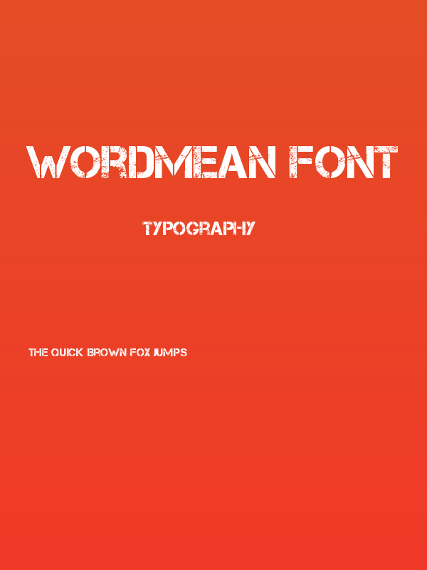 WordMean Font Poster